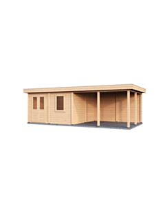 Gartenhaus mit Vordach Ulm 388x388cm + 400cm