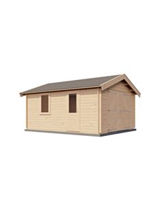 Blockhaus Heidenheim mit Garagentor 400x500cm