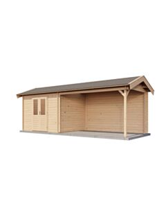 Blockhaus Flensburg mit Vordach 300x250cm + 300cm