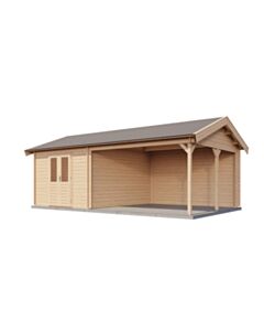 Blockhaus Gelsenkirchen mit Vordach 300x400cm + 400cm